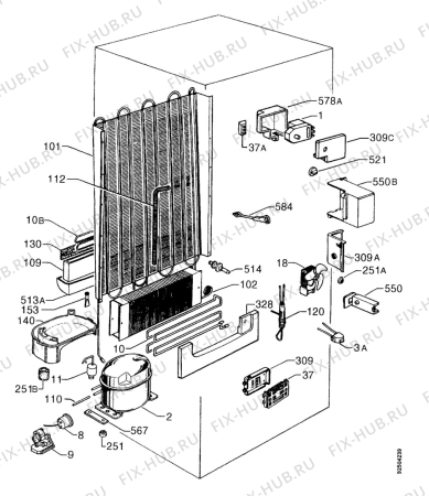 Взрыв-схема холодильника Alno AZE8128IW - Схема узла Functional parts